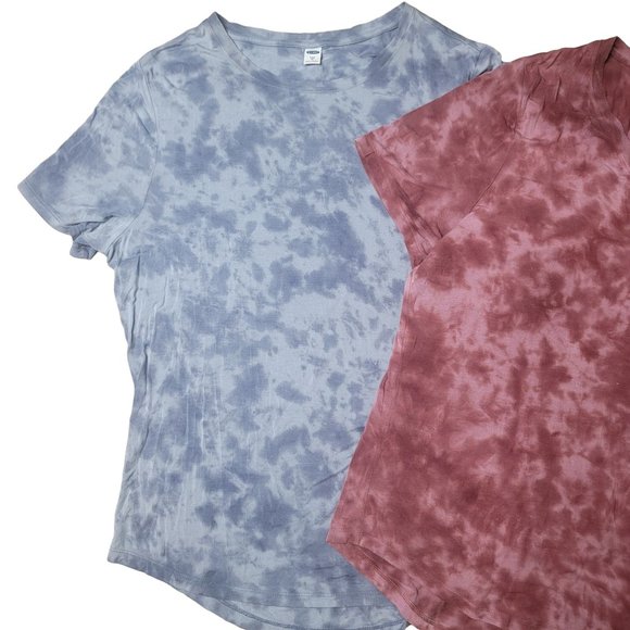 Old Navy Luxe 1X bleach dye, tie dye tee shirts with flaws bundle - Picture 7 of 7